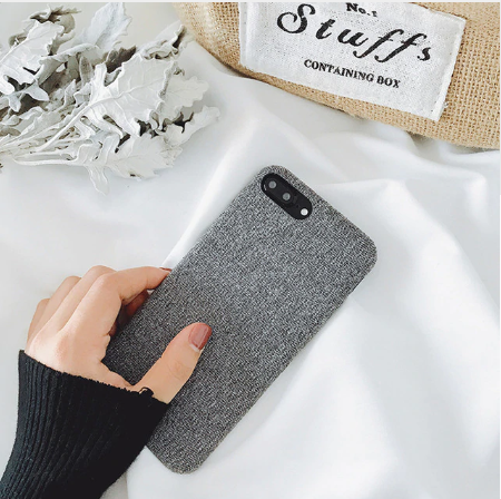 Cloth Texture Soft TPU case For iPhone